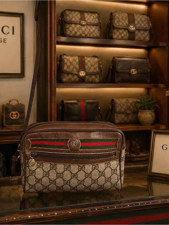 Gucci Handbags - Vintage GUCCI 1980’s Accessory Collection GG Supreme Web Camera Bag.